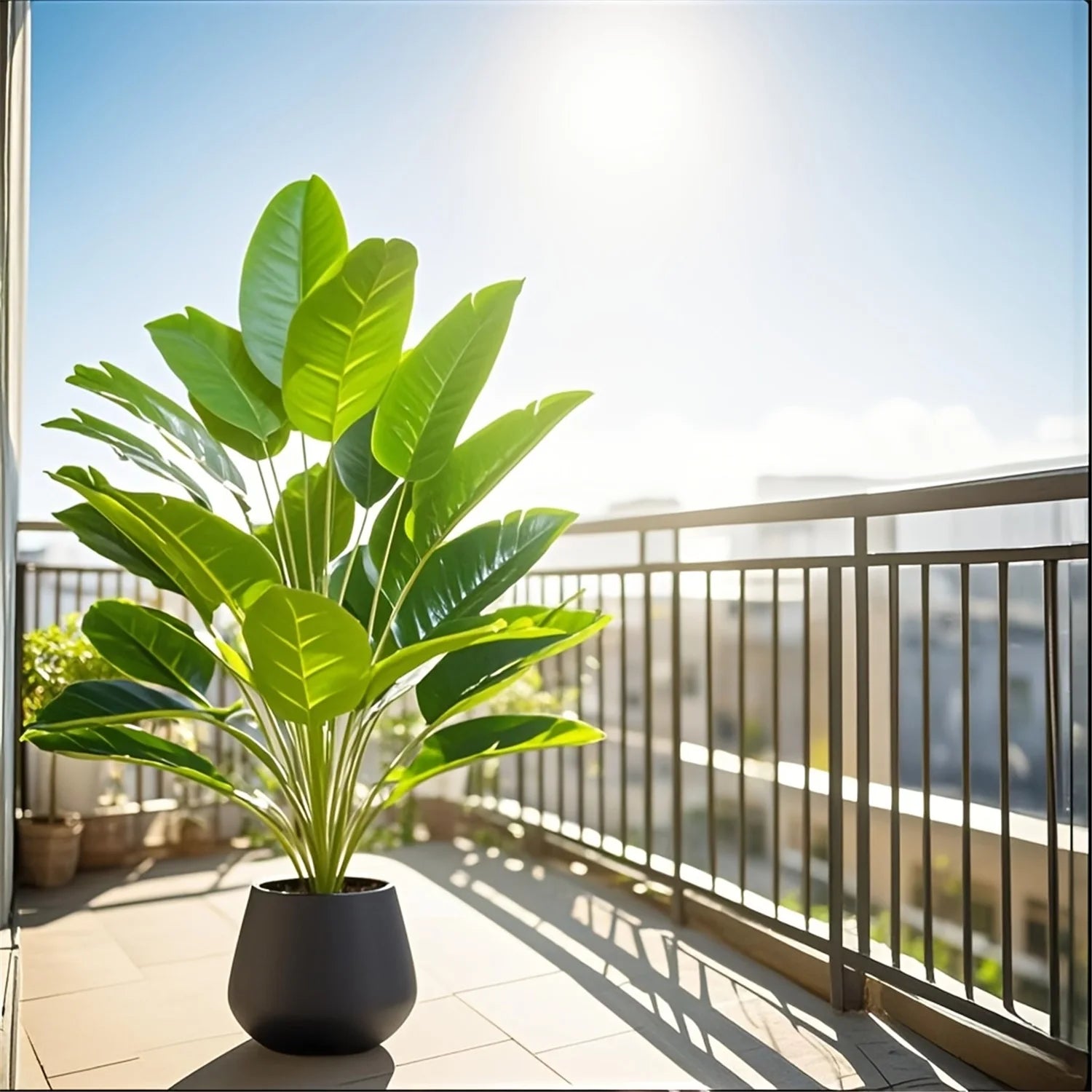 24 Leaves Extra Large Realistic Artificial Palm Plant - High-End Tropical Floor Decor for Indoor/Outdoor Use Plastic Wedding