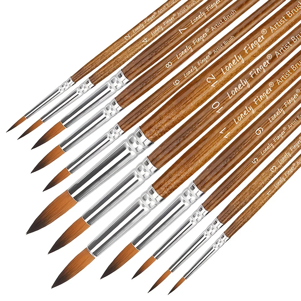 12/24/48pcs Paint Brushes Set Professional Paint Brush Round Pointed Tip Nylon Acrylic Brush For Acrylic Watercolor Oil Painting