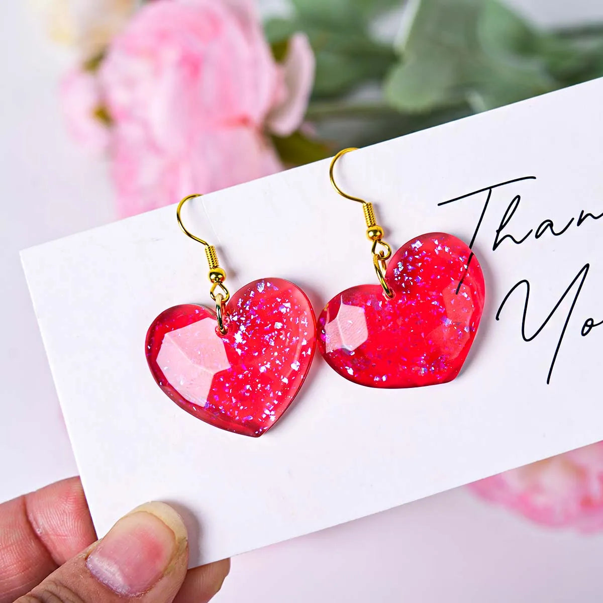 Heart Shape Earring Pendant Silicone Mold DIY Love Series Keychain Epoxy Resin Mold Valentine's Day Jewelry Making Accessories