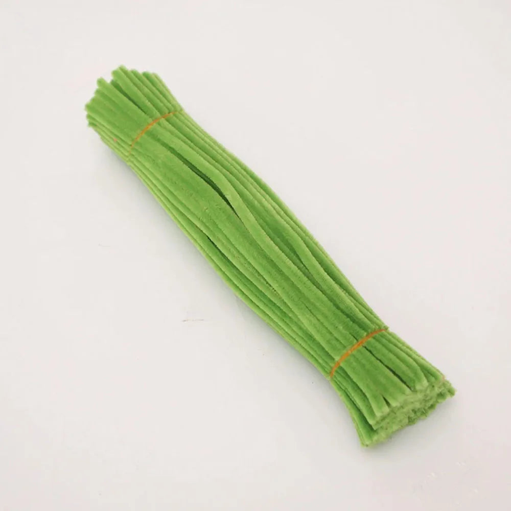 100pcs 30cm Solid Color Chenille Stems Stick Cleaners For Children Hands-on Educational Toys Adults DIY Flower Artworks Supplies