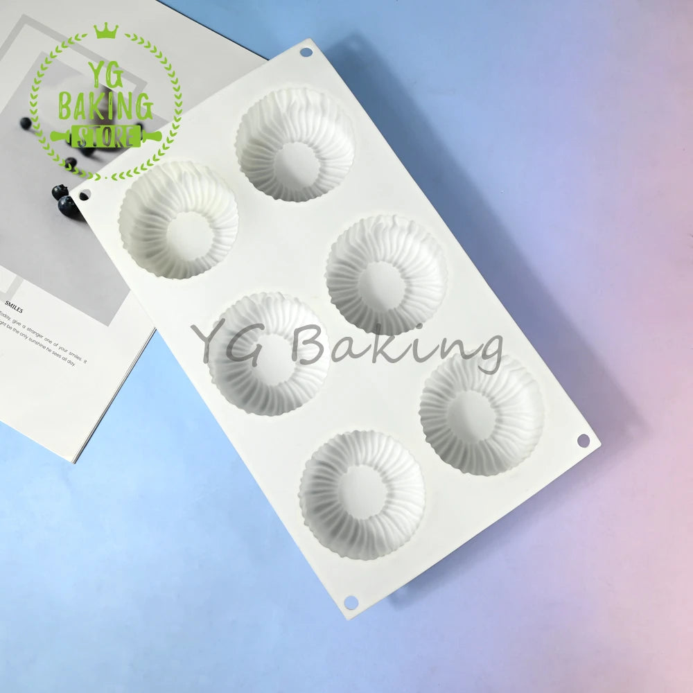 Dorica Striped Round Pudding Silicone Mousse Mold DIY Dessert Chocolate Mould Valentine's Day Cake Decorating Tools Bakeware