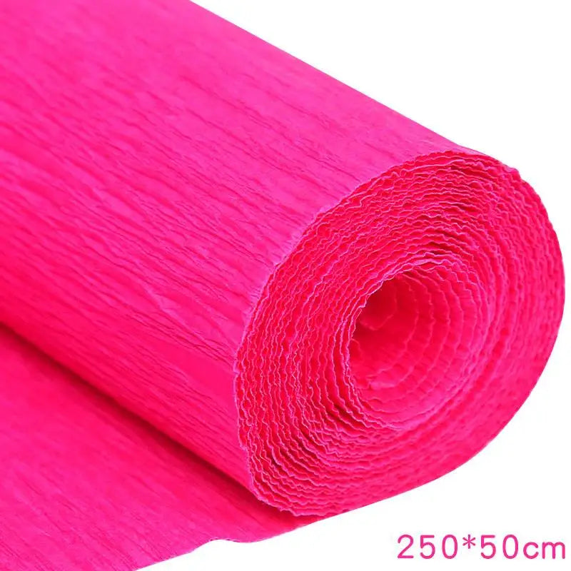 50x250cm Colored Crepe Paper Roll Origami Crinkled Crepe Paper Craft DIY Flowers Decoration Gift Wrapping Thickened Paper Craft
