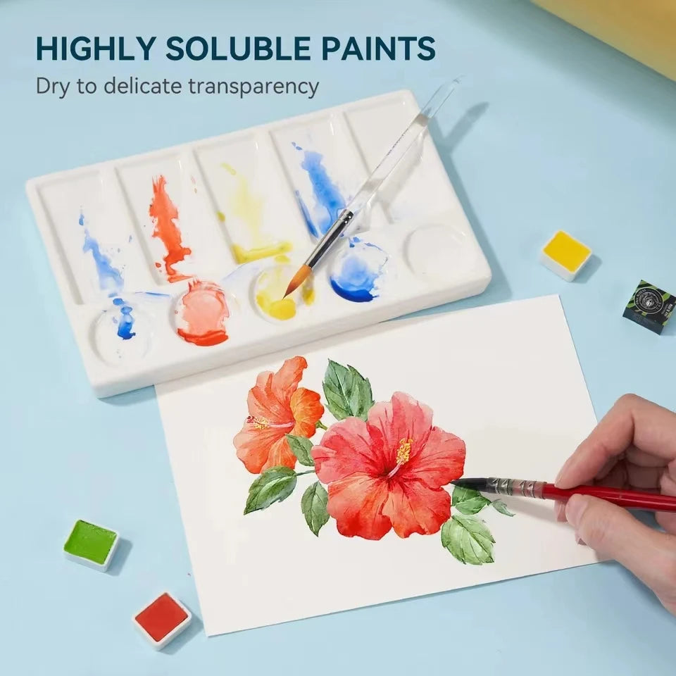 12 color watercolor paint, washable watercolor paint set, professional painting supplies, suitable for adults and artists