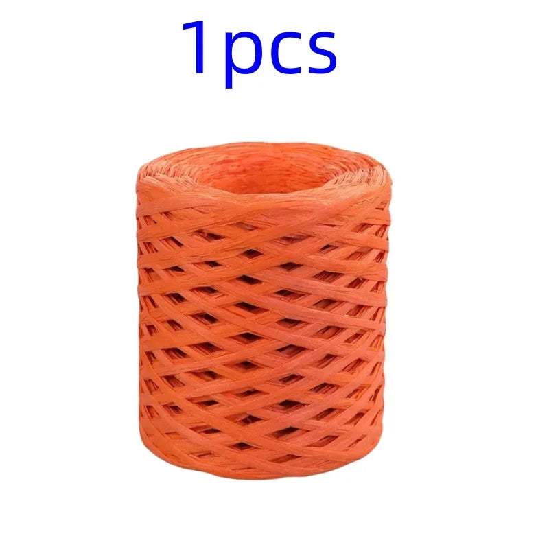 2024 200M Natural Raffia Straw Yarn For Knitting Crocheting Paper Threads DIY Handmade Summer Sunhat Beach Bag Freeshipping