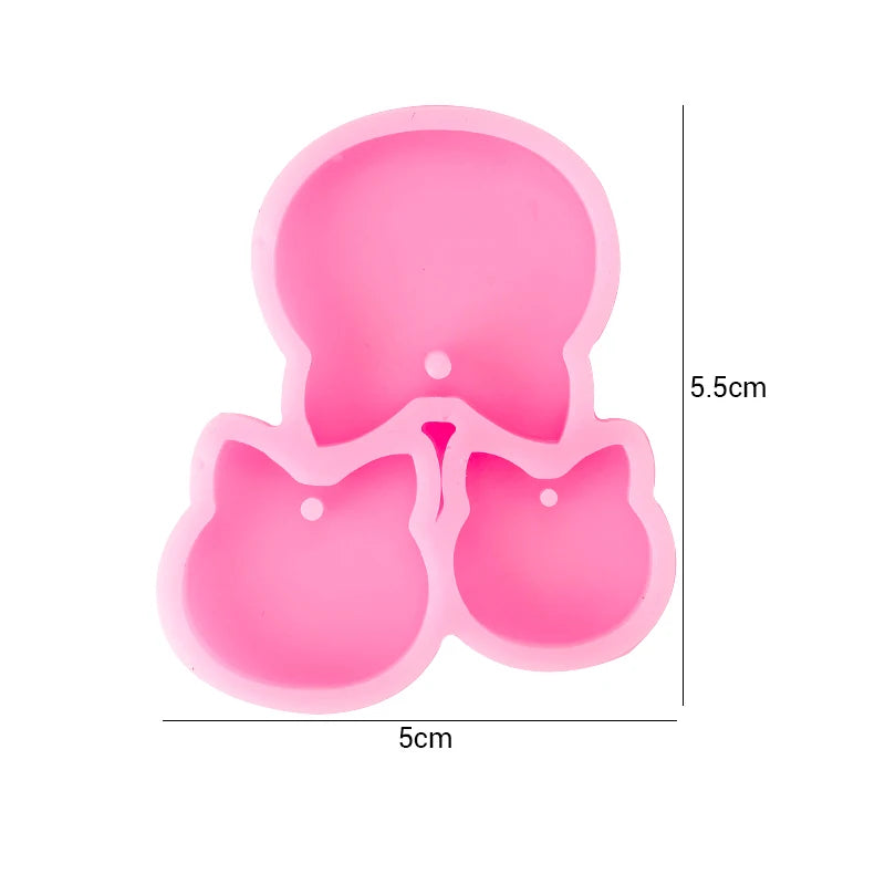 Dog Paw Print Resin Molds Heart Shape Keychain Casting Silicone Molds for Key Chain Pendant Making Epoxy Resin Craft Jewelry DIY