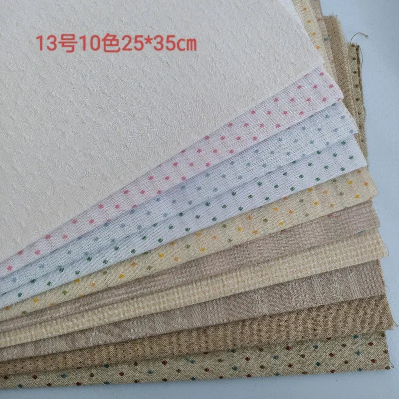 Japanese Yarn-Dyed Sewing Fabric Craft Patchwork Quilting Material Accessories Applique Handmade Sewing Doll Cloth Bundle