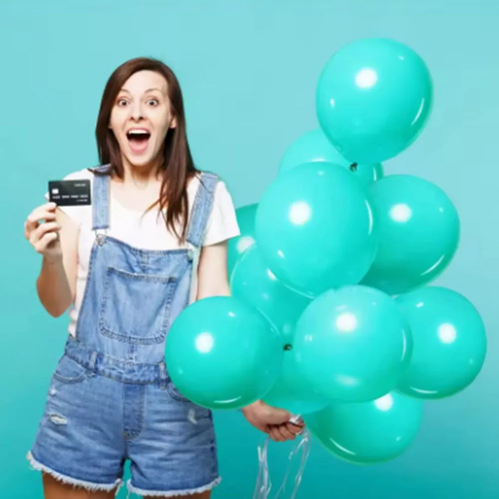 48pcs Latex Balloon Turquoise Teal Aqua Blue Balloons for Wedding Bridal Baby Shower Birthday Party Decorations Supplies