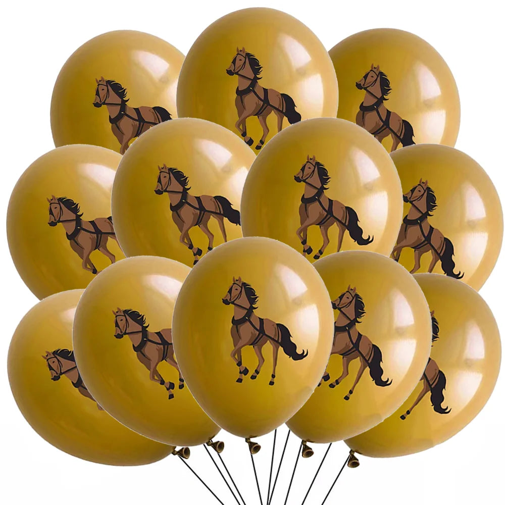 Fine Horse Theme Children's Birthday Party 12 inch Latex Balloon Baby Shower Cartoon Animal Latex Balloon Party Decor Supplies