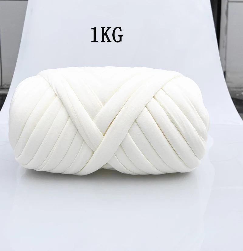 1KG Thick Super Bulky Chunky Yarn for Hand Knitting Crochet Soft Big Cotton DIY Arm Knitting Roving Spinning Yarn for Blanket