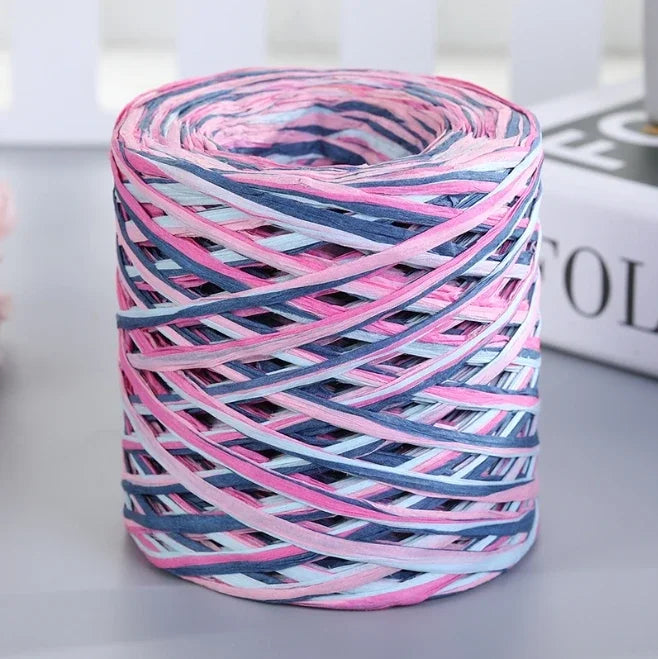 2024 200M Natural Raffia Straw Yarn For Knitting Crocheting Paper Threads DIY Handmade Summer Sunhat Beach Bag Freeshipping