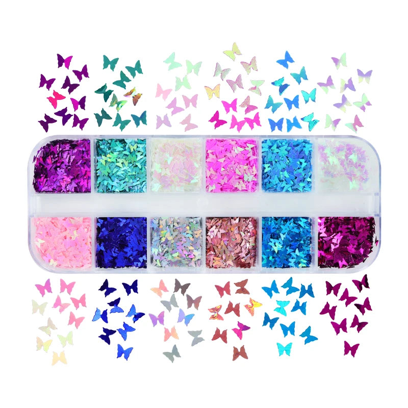 Gold Pink Butterfly Resin Sequins Glitter For Epoxy Resin Filling Cherry Blossom Resin Filler UV Silicone Mold DIY Accessories