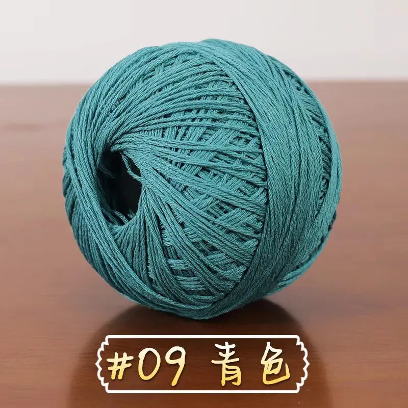 6-Strand Cotton Linen Lace Yarn Handmade Crochet Thread Medium Fine Hooking DIY Material Kit Children's Sweater Crochet Needl...