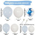146pcs Baby Blue Balloons Garland Birthday Party Supplies Balloon Arch Kit Air Globos Baby Shower Gender Reveal Decoration