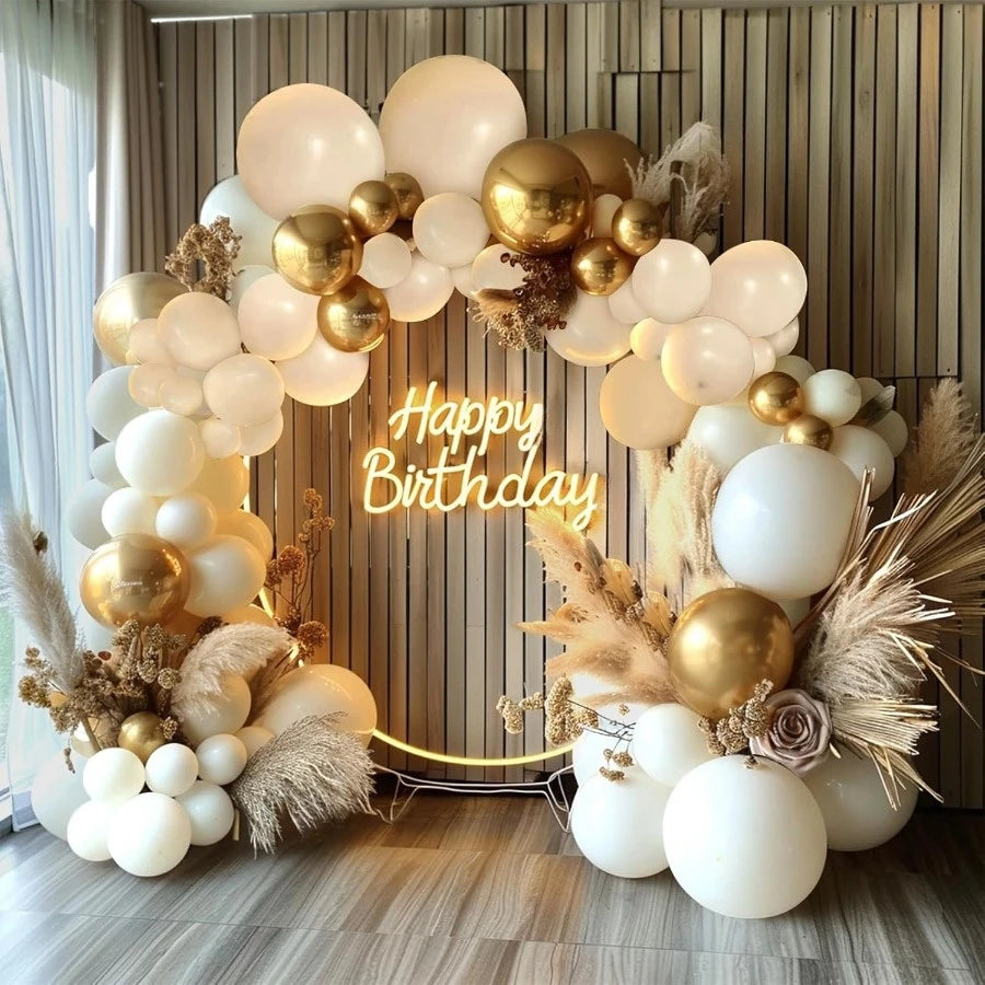 124pc Balloon Metallic Latex Balloon for Wedding Bridal Shower Birthday Bachelorette  Fancy Dress Party Decorative Background