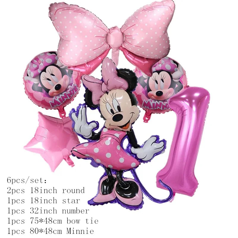 Minnie Mouse Balloons Birthday Party Decoration Girls Disposable Minnie Mouse  Balloo Baby Shower Party Gift