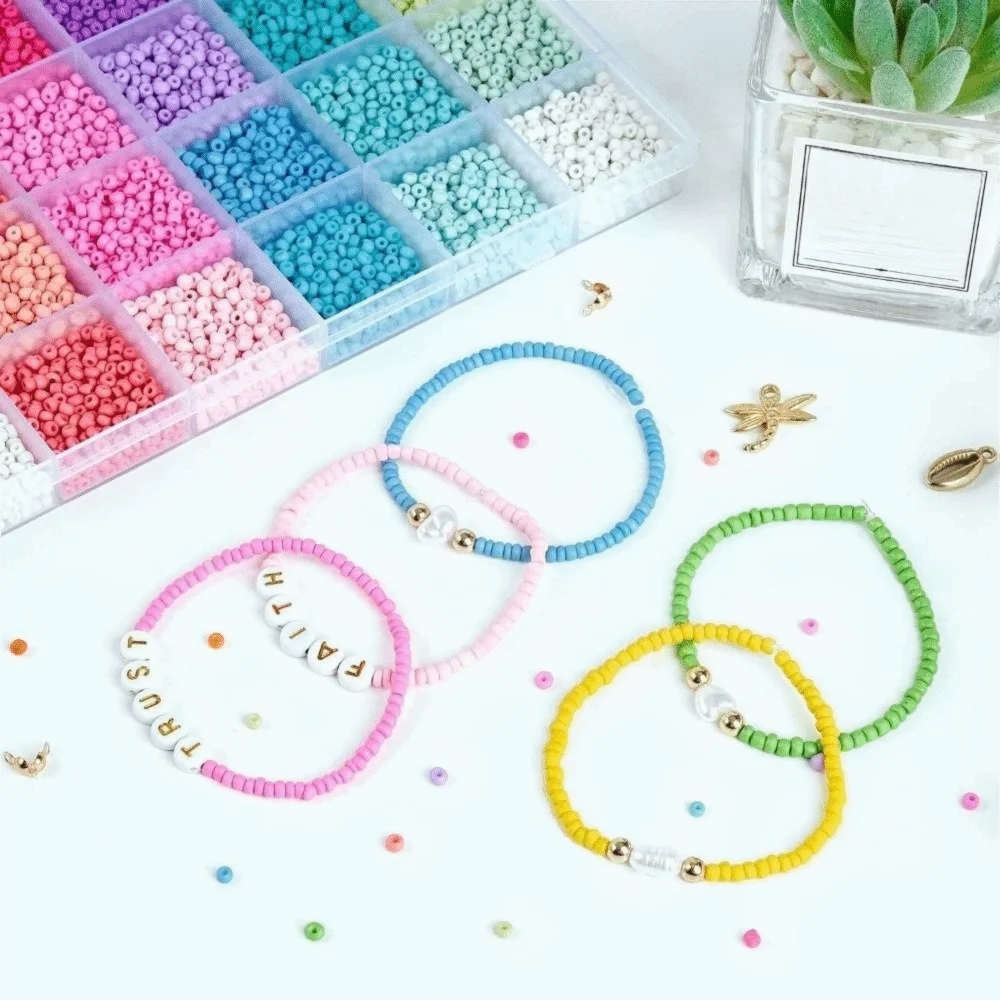 28+2Grid Jewelry Making DIY Bracelet Phone Strap Kit Necklaces Ornament Kids Jewellery Set with Letter Bead Handmade