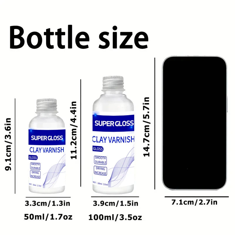 Clay Gloss Varnish Sealant Waterproof Prevent Clay Cracking DIY Crafts Protective Coating For Pottery Wood Acrylic Paintings