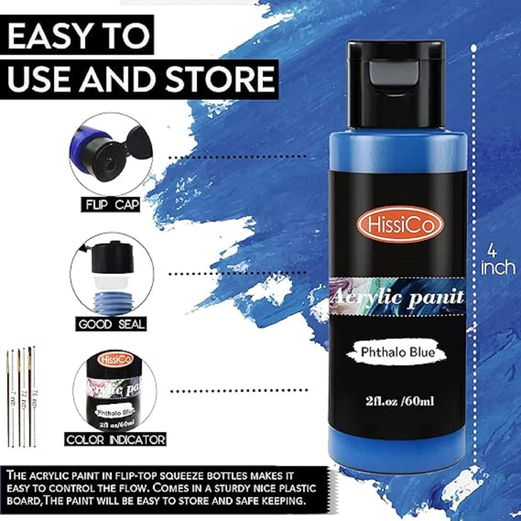 Makeasy Acrylic Paint Set of 36 Colors Bottles Non Toxic No Fading Rich Pigment for Kids Adults Artists Canvas Craft Paintin