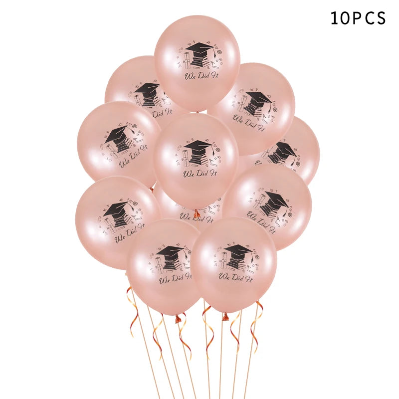10Pcs We Did it Bachelors Cap Balloon Latex Graduation Decorations Class Of 2023 Graduation Party Congratulation Decor