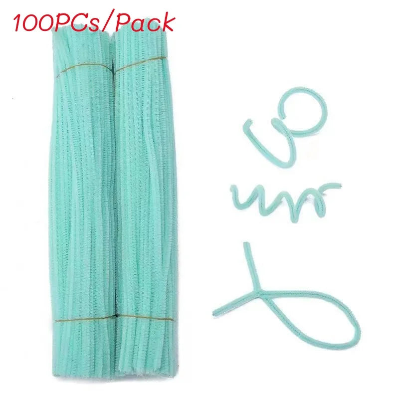 100Pcs Chenille Stems Toys DIY Strips Twist Bar Creative Leisure Hobby Diy Plush Stem Twisted Stick Handmade Material