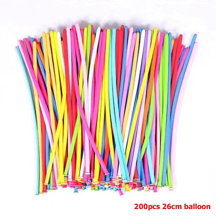 100pcs 26cm Long Stripe Balloon with Pump Birthday Party Decoration Latex balloon Creative Suitable for Birthday Wedding Party