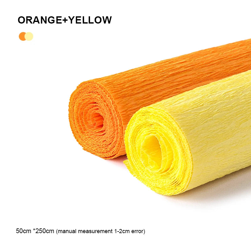 20 Colors 250x50cm Colored Handmade Crepe Paper Roll Origami Crinkled Crepe Paper Craft DIY Flower Home Decoration Wrapping Gift