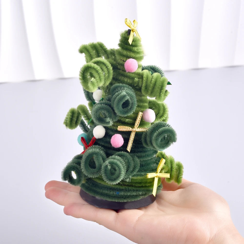 100pcs Plush Stick Chenille Stem Pipe Kids Toys Twisting Bar Creative Hobby Material Plush StripsIron Felt Wires Chenille Sticks