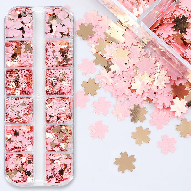 Gold Pink Butterfly Resin Sequins Glitter For Epoxy Resin Filling Cherry Blossom Resin Filler UV Silicone Mold DIY Accessories