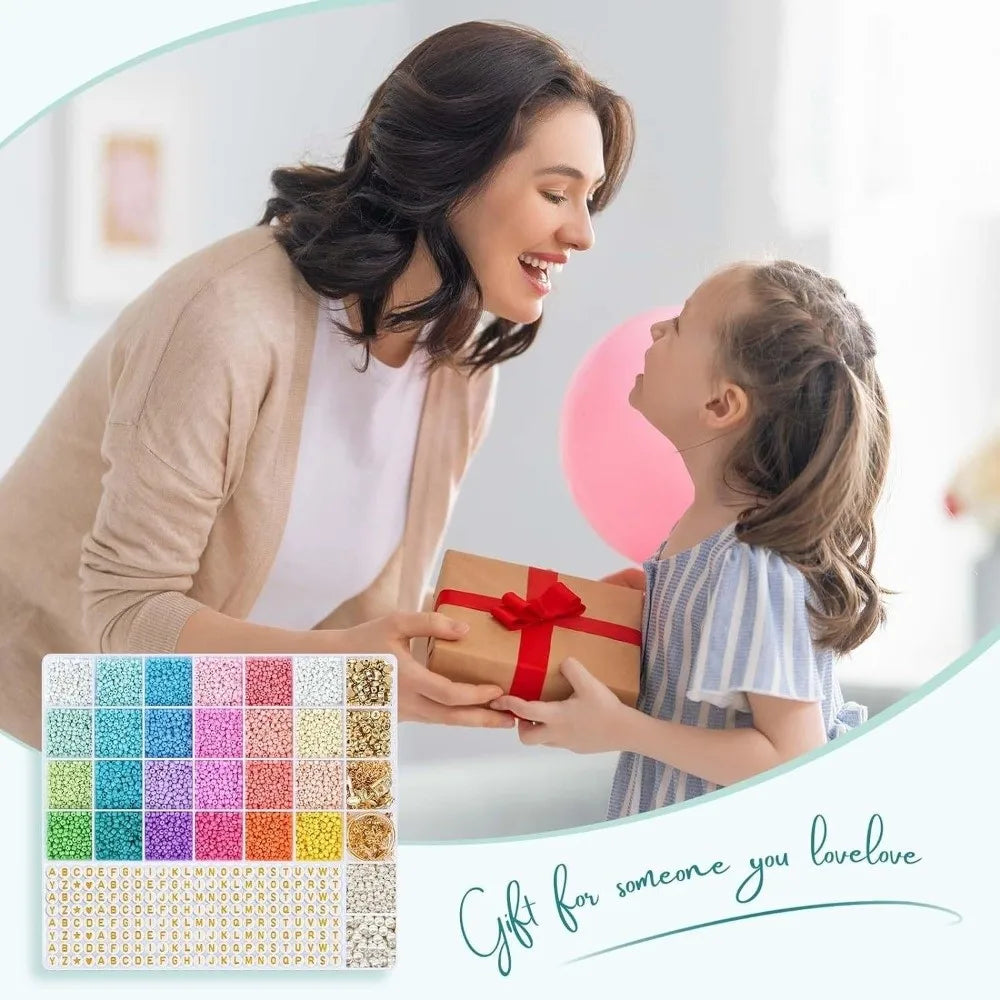 28+2Grid Jewelry Making DIY Bracelet Phone Strap Kit Necklaces Ornament Kids Jewellery Set with Letter Bead Handmade