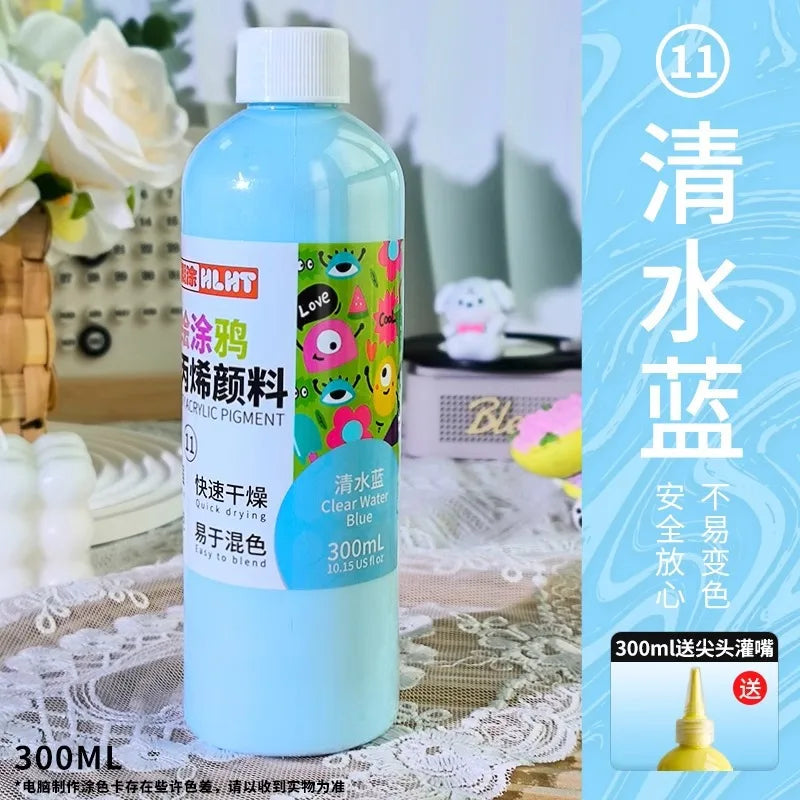 300ml/500ml Acrylic Pigment Macaron Color Long-lasting Color Not Easy To Fade for Stone Canvas Glass Wood Painting Graffiti