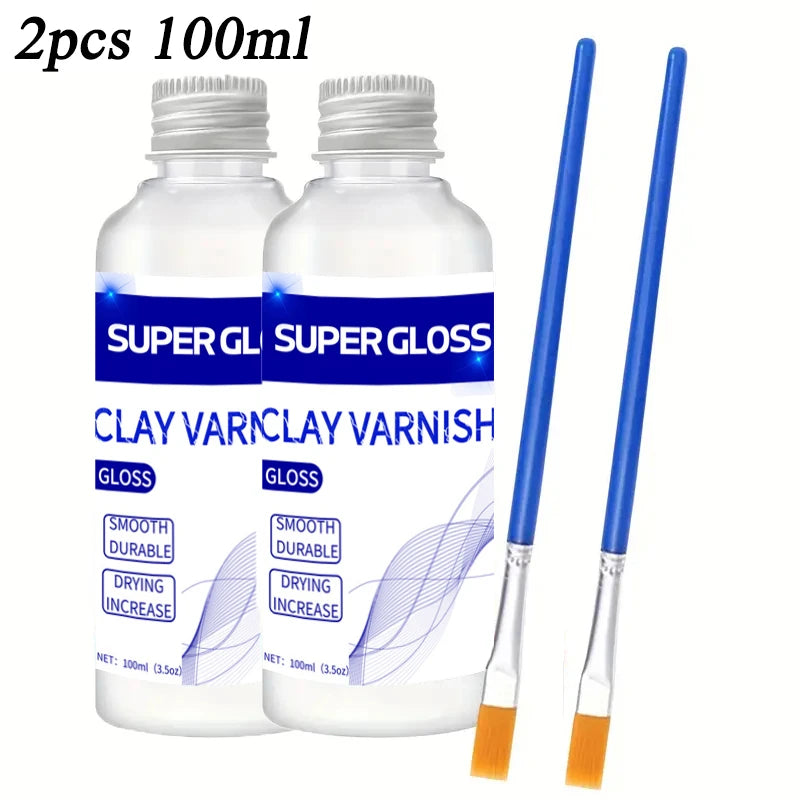 Clay Gloss Varnish Sealant Waterproof Prevent Clay Cracking DIY Crafts Protective Coating For Pottery Wood Acrylic Paintings