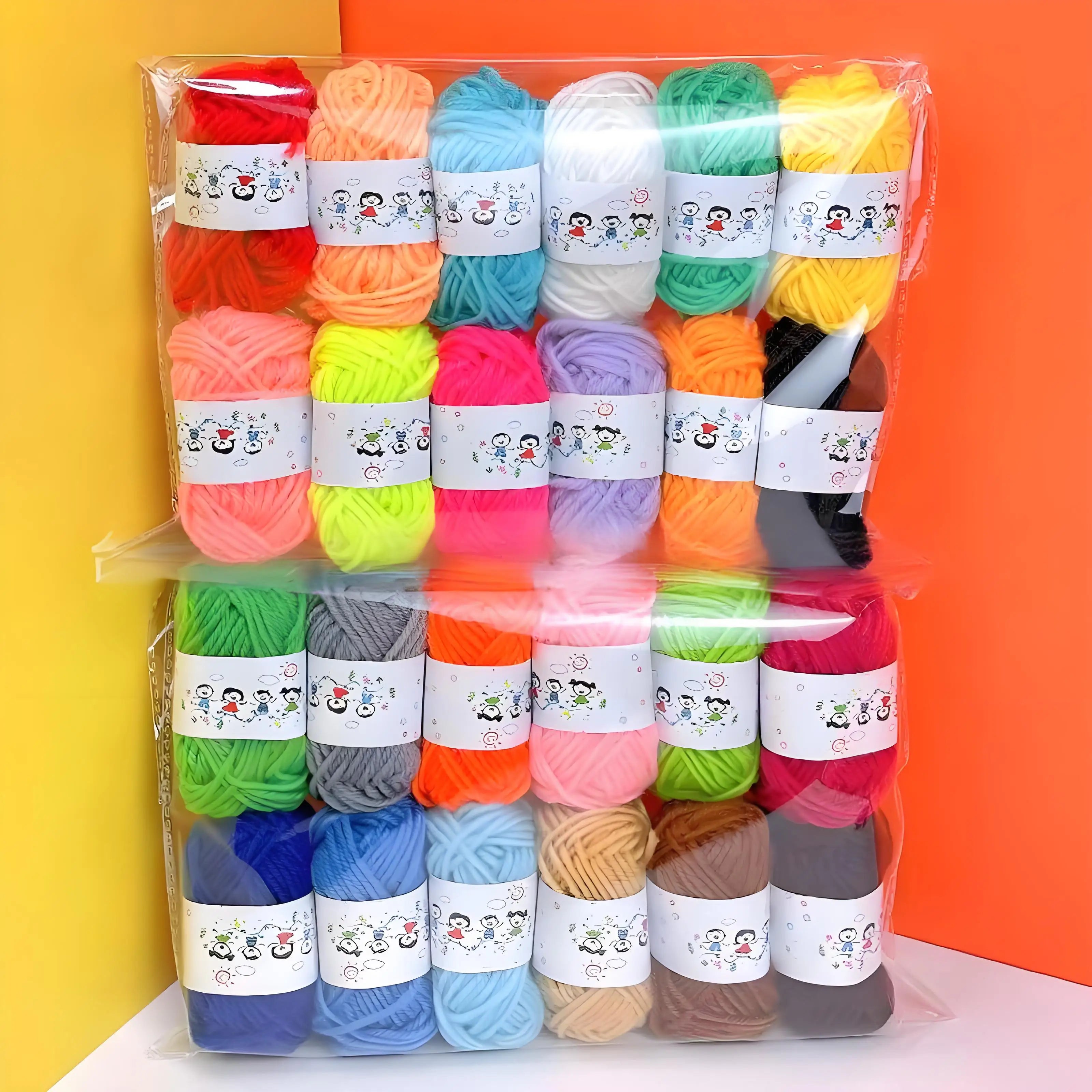 24Colors/Set Soft Yarn Fine Quality Hand-Knitting Thread Soft Warm DIY Cotton Wool Threads For Handmade Knitting Crochet Yarn