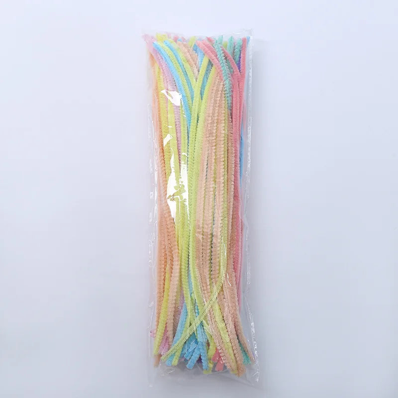 Chenille Stems Stick Cleaners Macaron Color Kindergarten Kids DIY Handmade Materials Festival Decoration Accessory 50/100pcs