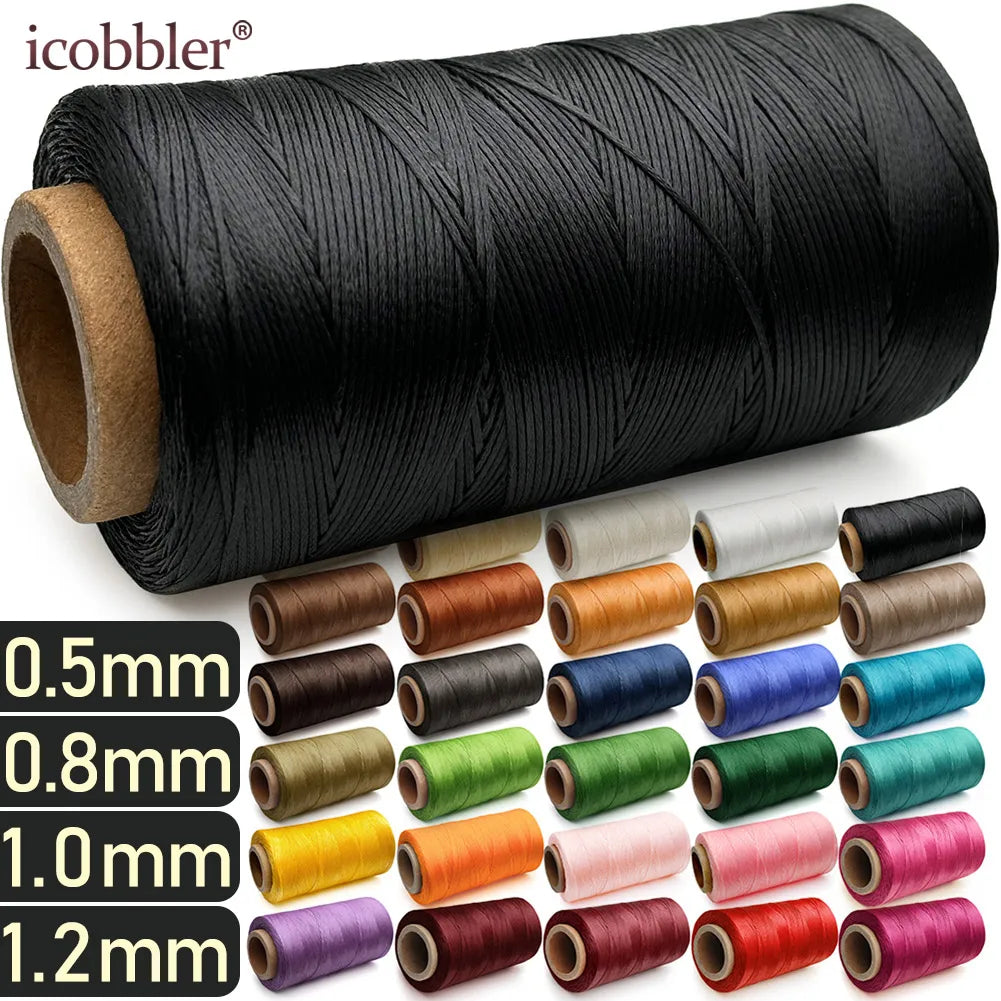 Flat Waxed Thread for Leather Sewing Wax String Polyester Cord Craft Stitching Bag Bookbinding Sail Bracelet Braid Jewelry DIY
