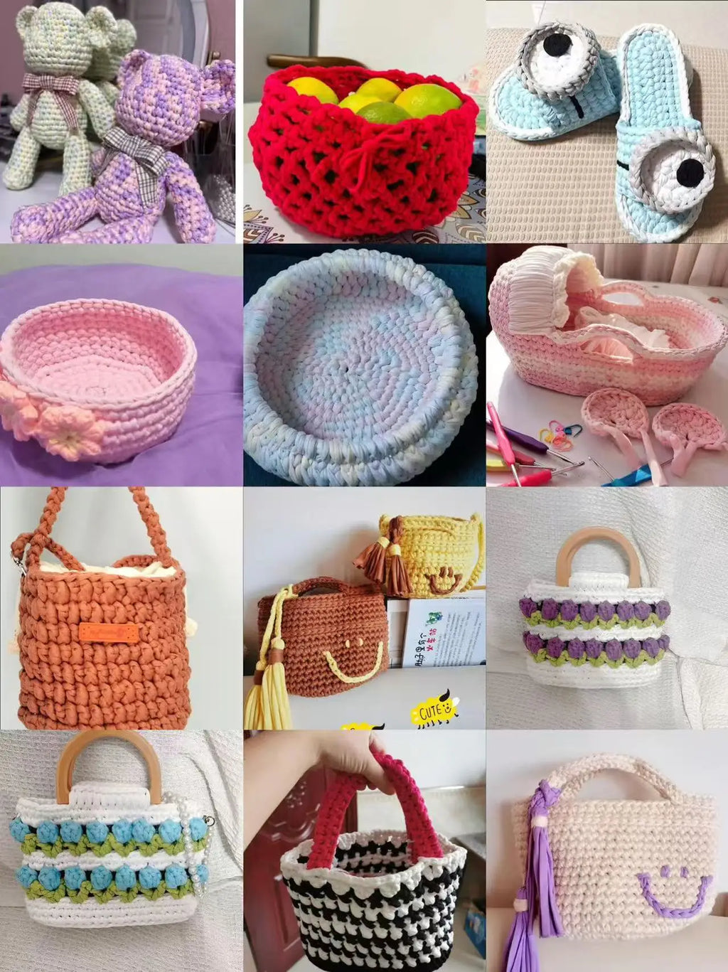 100g T Shirt Knitting Yarn For Crochet Bag Hat Slippers Coaster Blanket Thread Soft Polyester Woven Yarn Thick Soft Cloth Yarn