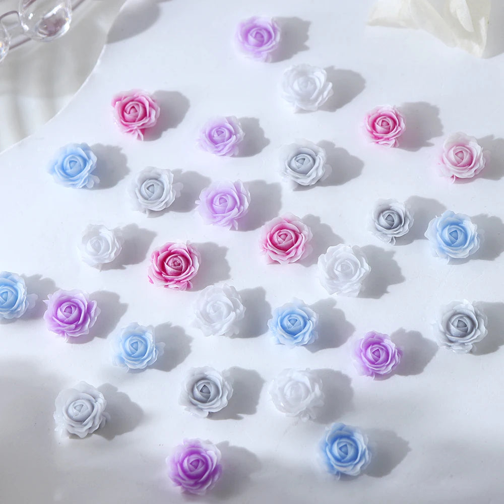 100 pcs/bag Mix Epoxy Rose Flower Resin Filling Accessories 3D Multicolor Rose Flowers Spring DIY Jewelry Crafts Making Supplies