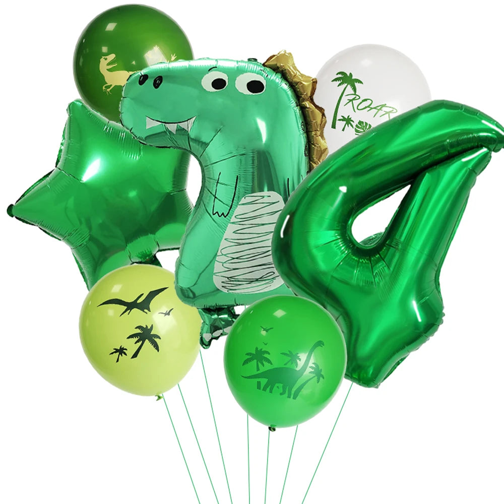 Dinosaur Party Number Balloons First Birthday Party Decoration Animal Jungle Safari Birthday Party Decora Boy Kids Baby Shower