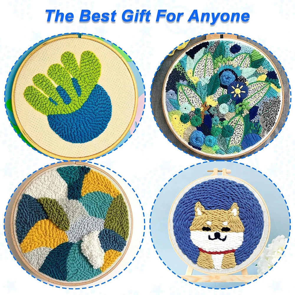 14PCS Punch Needle Set Adjustable Embroidery Punch Needle Pen Tool with Various Size Punch Needle Tool DIY Handmade Crafts