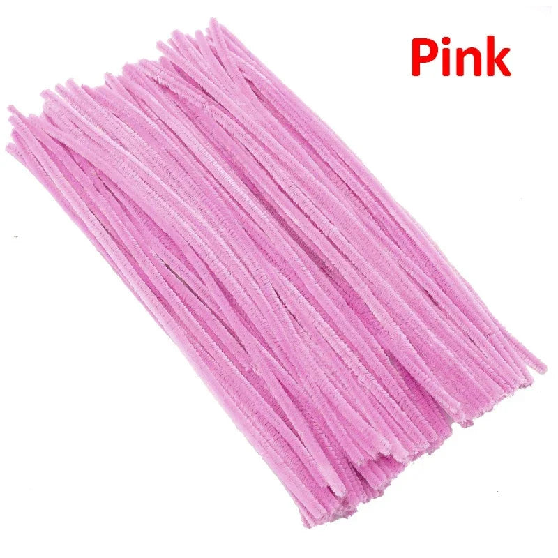 Colorful Chenille Stems Pipe Cleaners Plush Tinsel Stem Wired Sticks Twist Stick Hair Strip DIY Craft Educational Toys Wholesale