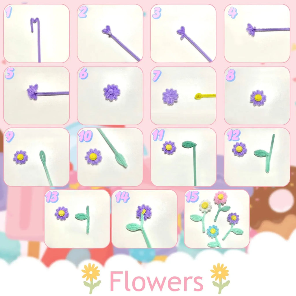 100pcs Colorful Chenille Stems Pipe Cleaners Kids Educational Toys Handmade Plush Tinsel Twist Sticks For DIY Craft Supplies