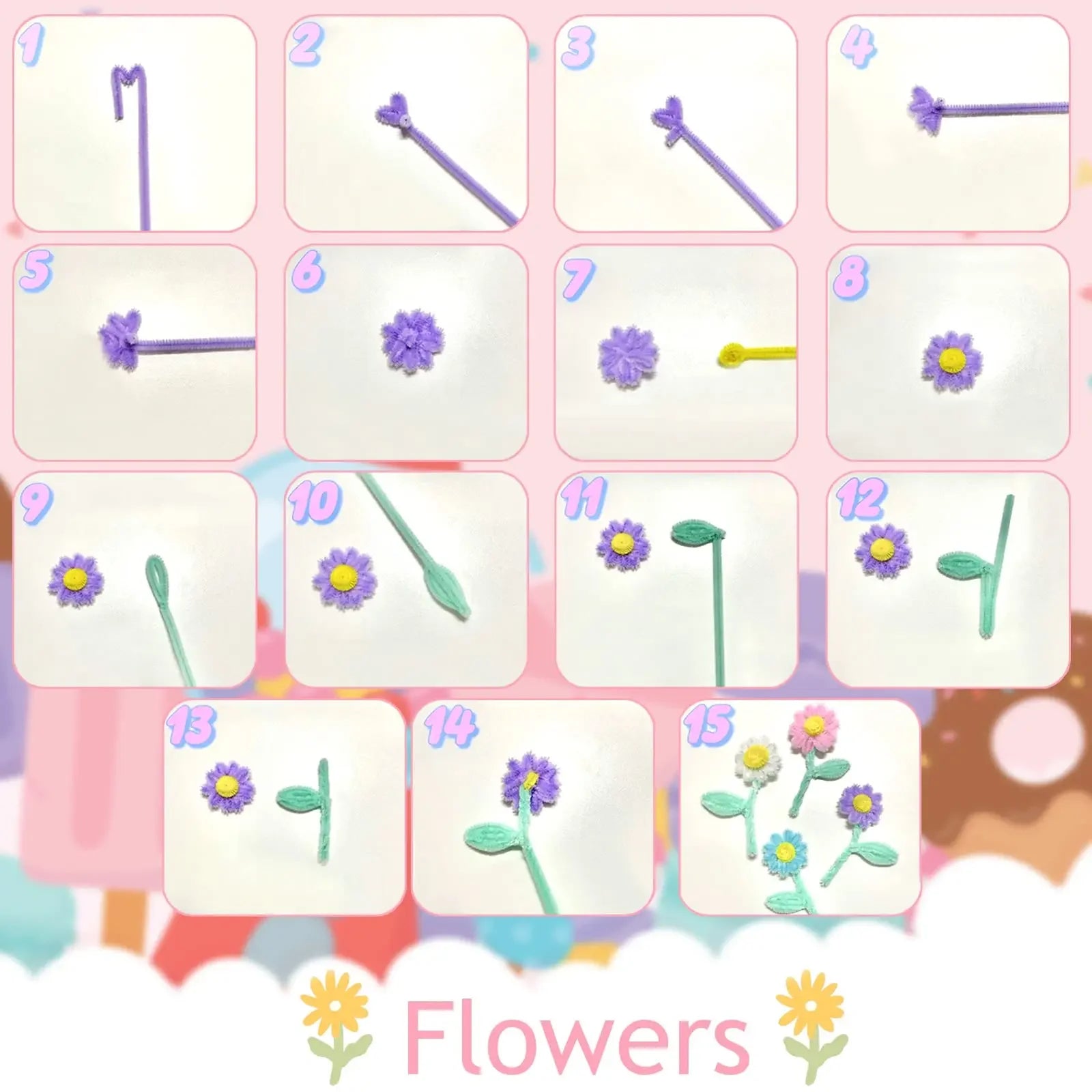 100pcs Colorful Chenille Stems Pipe Cleaners Kids Educational Toys Handmade Plush Tinsel Twist Sticks For DIY Craft Supplies