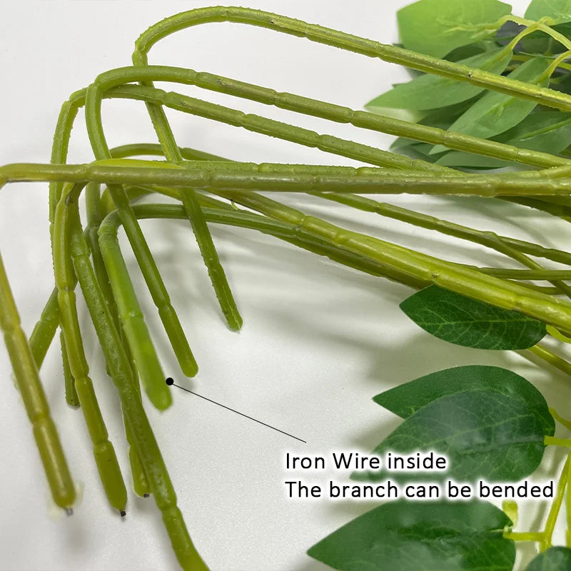 24PCS Artificial Wisteria Flowers Hanging Garland Fake Ivy Vine Flower String for Arch Wedding Party Home Room Decoration Flower