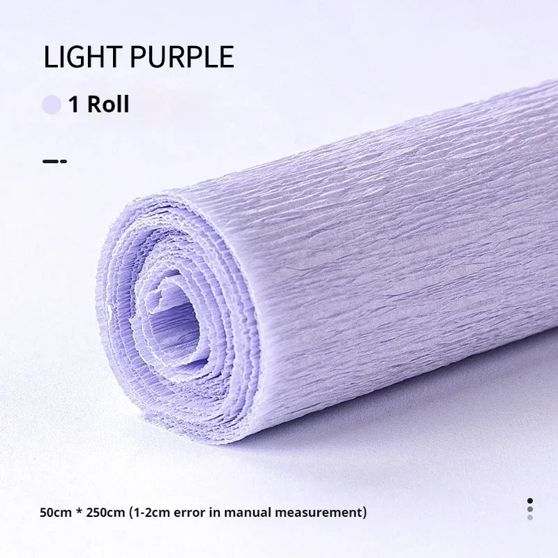 Colored Crepe Paper For Flower Making Decoration Gift Wrapping Paper Roll 50x250cm Kids Diy Craft Supplies Origami Crepe Paper