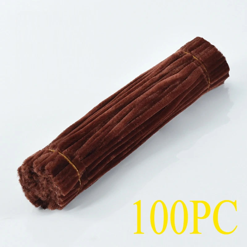 100pcs Chenille Stems Toys DIY Strips Twist Bar Anvil Wire Craft Pipe Creative Hobby Children Plush Stick Chenille Sticks