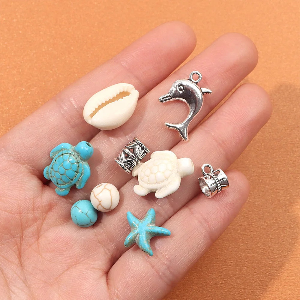 1 Set of Turquoise Beads and Other Decorative Bead Jewelry Making Kit Can Be Used for DIY Jewelry Crafts Production