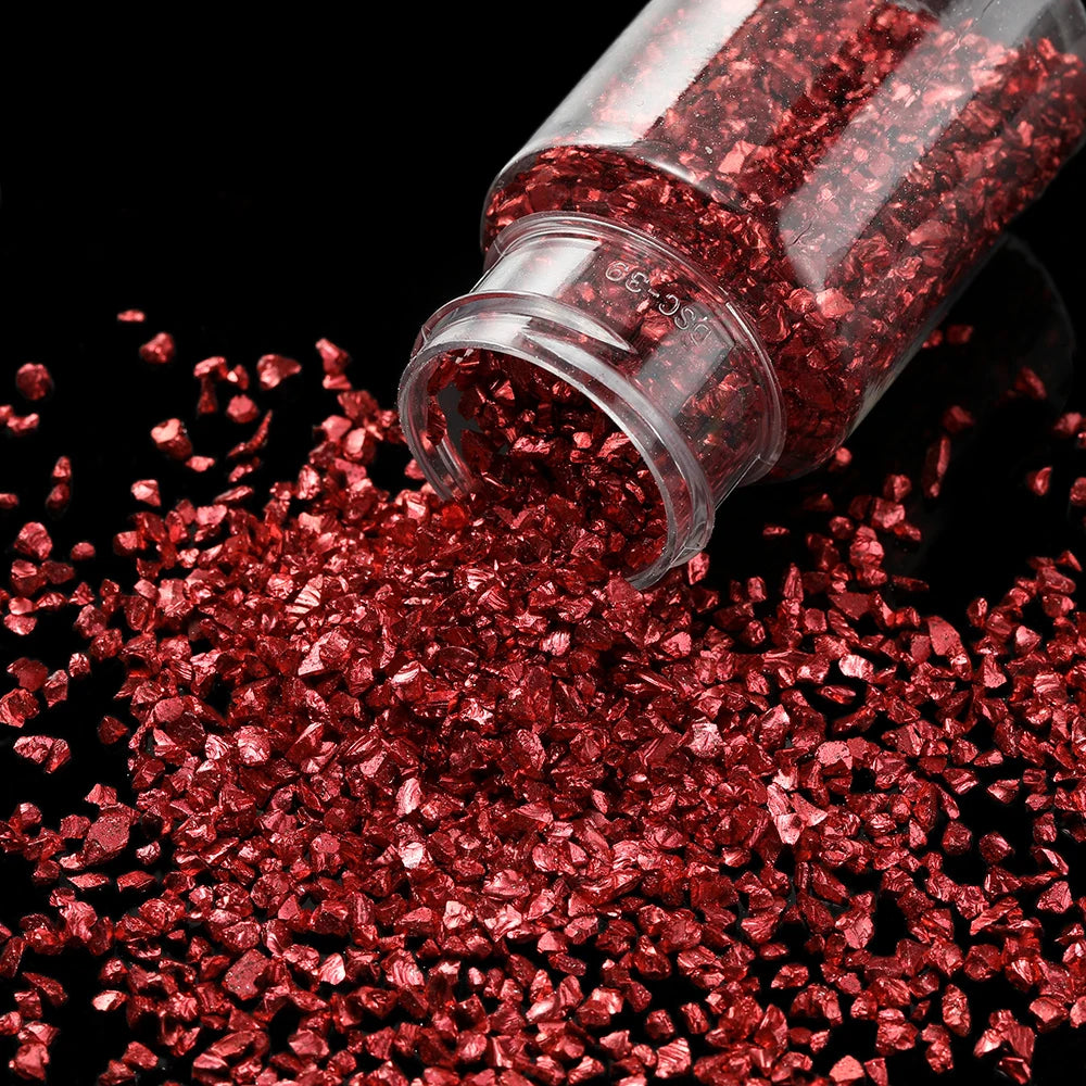 30g/Bottle Glass Broken Stones Resin Fillings for DIY Medium/Small Crystal UV Epoxy Filler Nail Art Decoration Jewelry Making