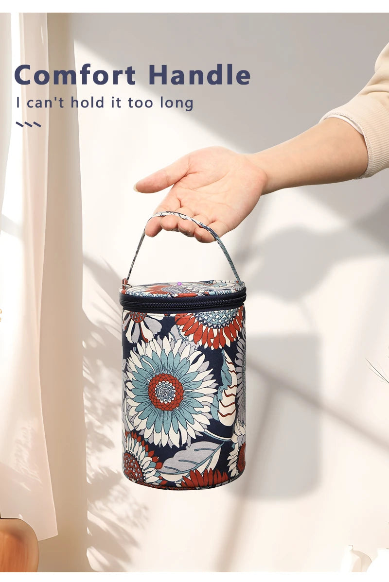 Hot New Small Yarn Storage Bag Empty Flower Knitting Tote Bag Waterproof Crochet Hooks Bag For Sewing Accessories Tools Gift