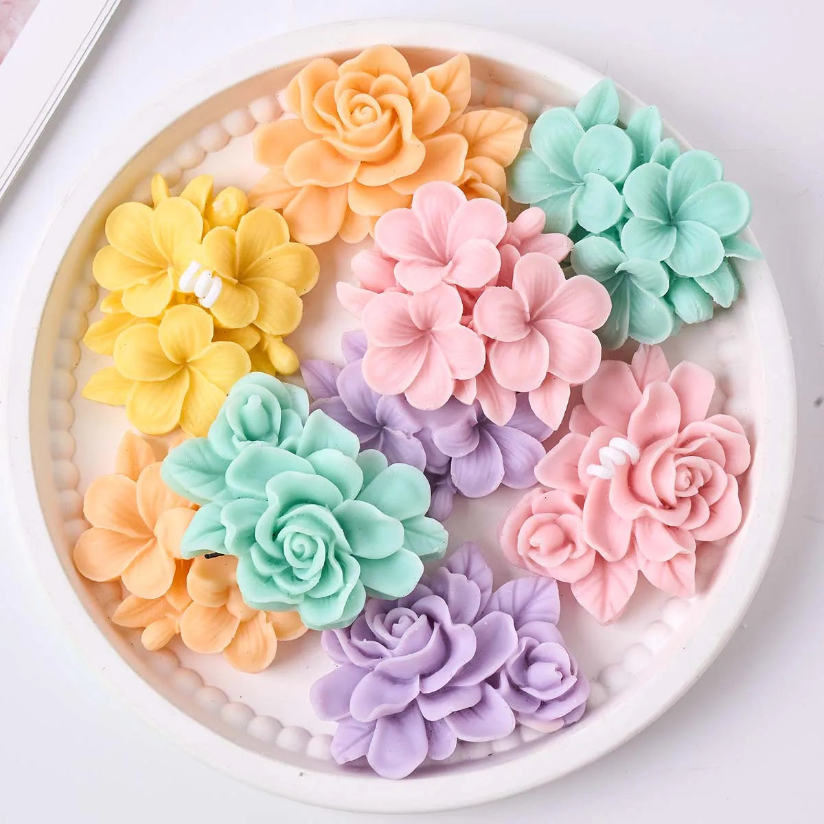 Frangipani Gardenia Flower Silicone Candle Mold DIY Handmade Soap Soy Wax Scented Candle Plaster Ornaments Molds Home Decor