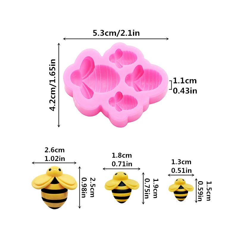 GJ-75 Cartoon Mini Bee Shoes and Clothing Decorative Accessories Drip Mold Chocolate Cookies Cake Dessert Decorative Molds