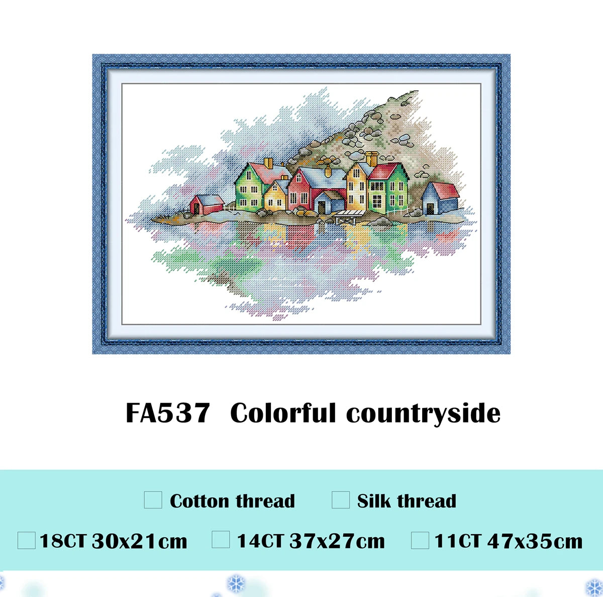 Colorful countryside cross stitch kit  14ct 11ct count printed canvas stitching embroidery DIY handmade needlework